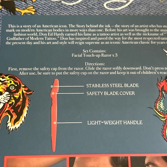 Ed Hardy 3 pc men's Facial Touch-up Razor Set travel grooming kit & Razor See - Picture 12 of 12